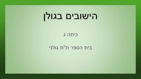 היישובים בגולן - מודעה